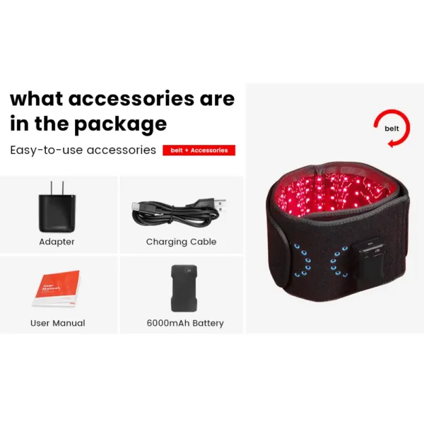 Fabric Pain Relief Red Light Therapy Waist Belt